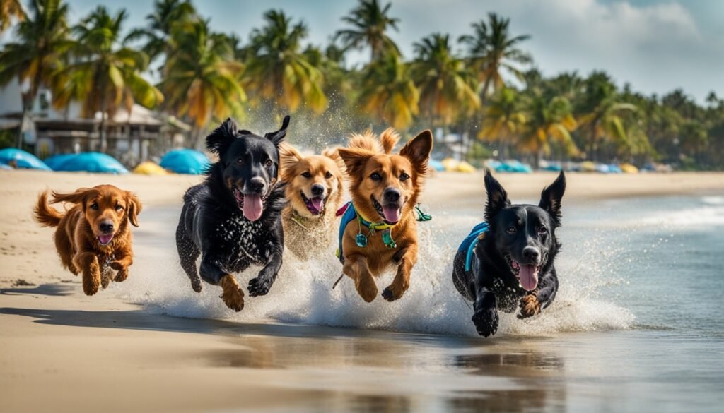 dogs at the beach