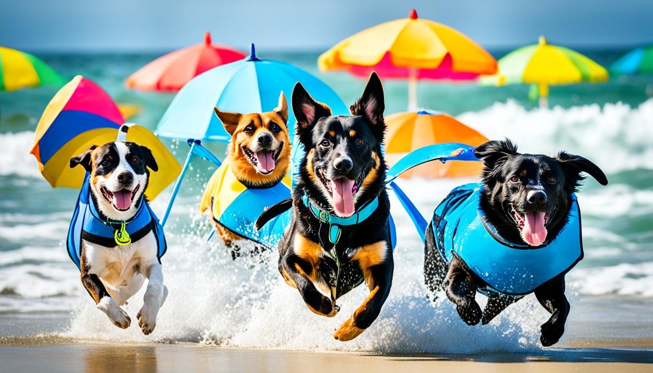 dogs at the beach