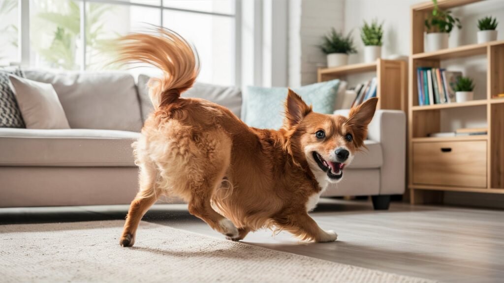 Dog chasing his tail